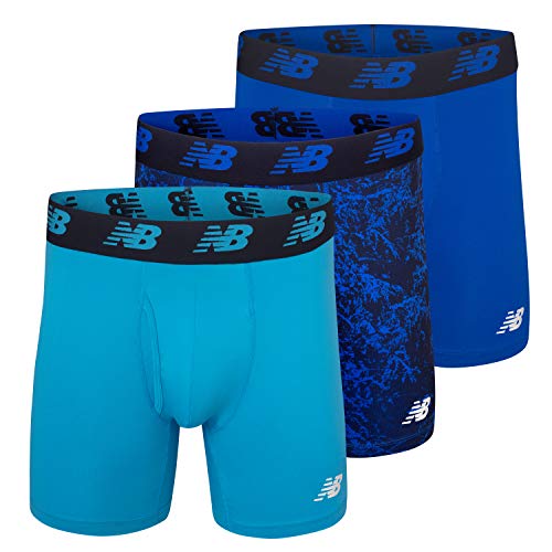 New Balance Men's 6 Boxer Brief 3-Pack, Cadet/Team Royal/Royal, Large(36-38) von New Balance