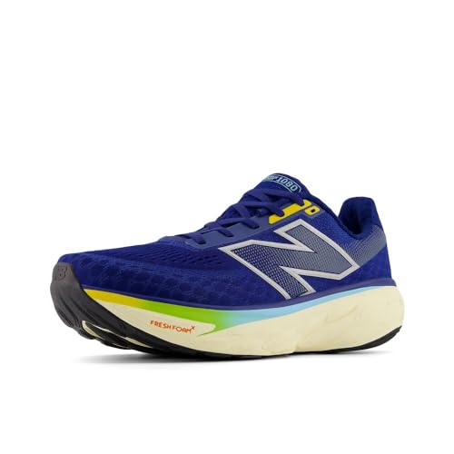 New Balance Men's Fresh Foam X 1080 V14 Running Shoe, Inkwell/Silver Metallic/Ginger Lemon, 44.5 EU von New Balance