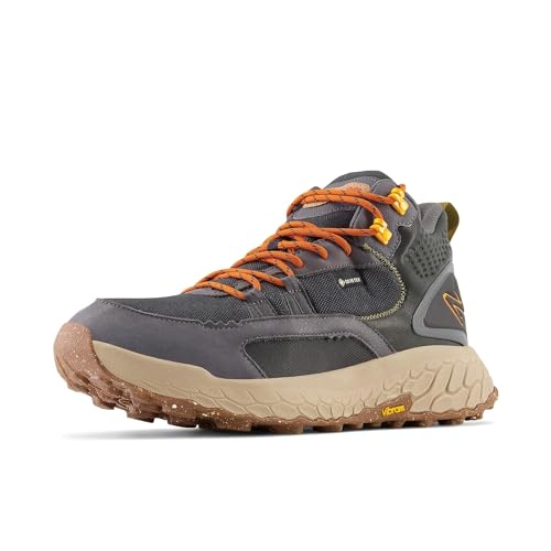 New Balance Men's Fresh Foam X Hierro Mid GTX V1 Trail Running Shoe, Black/Magnet/Hot Marigold, 42 EU von New Balance