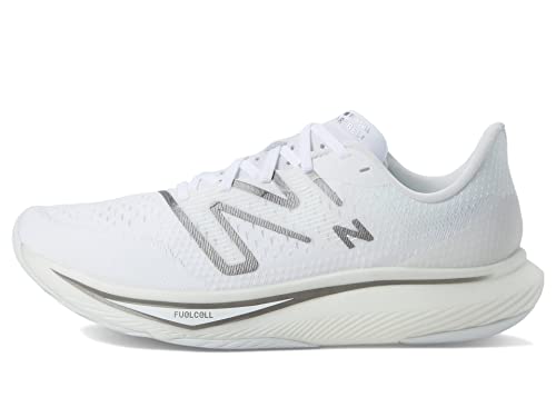 New Balance Men's FuelCell Rebel V3 Running Shoe, White/Dark Silver Metallic/Light Silver Metallic, 12 von New Balance