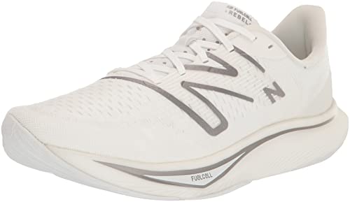 New Balance Men's FuelCell Rebel V3 Running Shoe, White/Dark Silver Metallic/Light Silver Metallic, 13 von New Balance