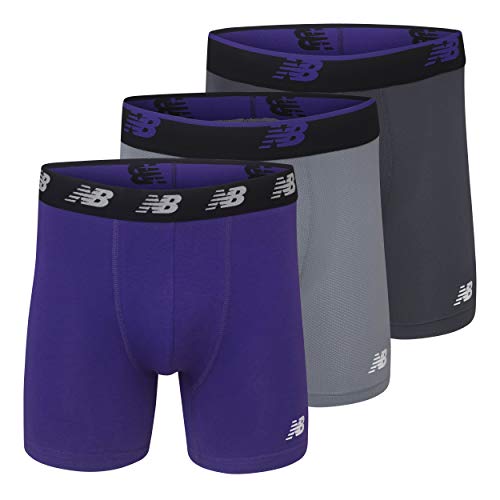 New Balance Herren-Boxershorts, Netzstoff, 12,7 cm Beinlänge, ohne Eingriff, athletische Kompressionsunterwäsche, 3 Stück von New Balance