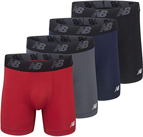 New Balance Herren Boxershorts, Pigment/Team Red/Lead/Black, XXXXL von New Balance