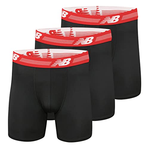 New Balance Men's Ultra Soft Performance 6" Boxer Briefs with No Fly (3-Pack of Underwear) von New Balance