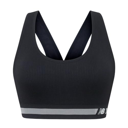 New Balance Nahtloser Racerback-Sport-BH für Damen mit durchgehender Textur und technischer Atmungsaktivität, Schwarz, X-Large New Balance Nahtloser Racerback-Sport-BH für Damen mit durchgehender Textur und technischer Atmungsaktivität, Schwarz, X-Large von New Balance