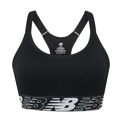 New Balance Nahtloser Sport-BH für Damen, Racerback, mit verstellbaren Trägern und herausnehmbaren Polstern, Schwarz, small New Balance Nahtloser Sport-BH für Damen, Racerback, mit verstellbaren Trägern und herausnehmbaren Polstern, Schwarz, small von New Balance