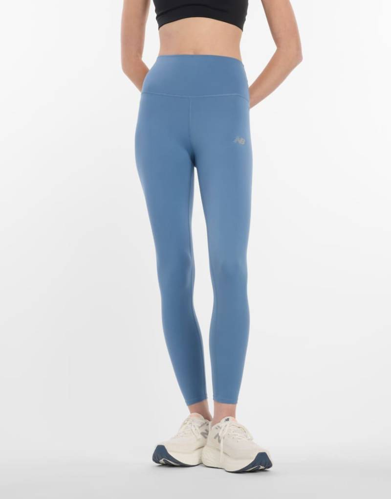 New Balance - Nb Harmony - Leggings in Blau mit hohem Bund, 25 Zoll Schrittlänge von New Balance