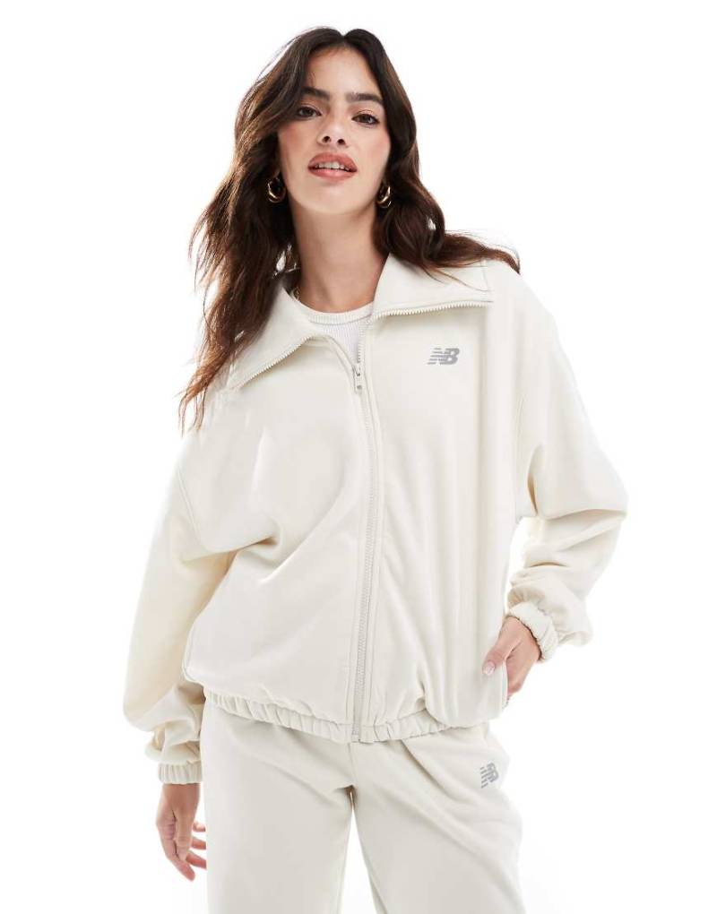 New Balance - Performance - Fleecejacke in Beige mit Reißverschluss-Braun von New Balance