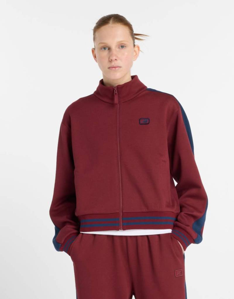 New Balance - Post Season - Pikee-Trainingsjacke in Monarch-Burgunderrot von New Balance