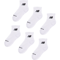 New Balance Quarter 6 Pack Unisex Socken - Weiß - Größe 39-42 - Baumwolle von New Balance