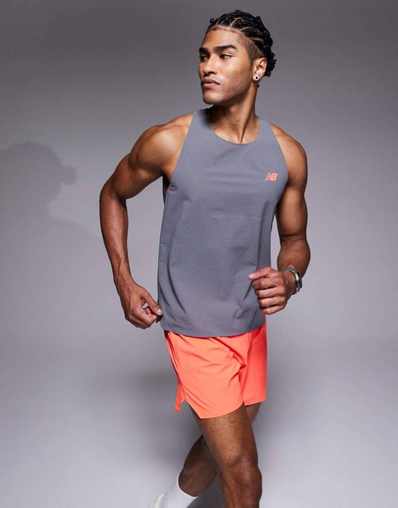 New Balance - Race Day - Superleichtes Tanktop in Grau von New Balance
