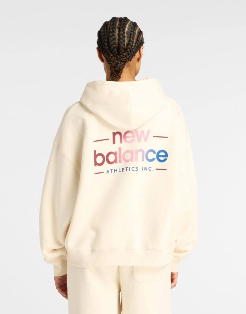 New Balance - Reimagined - Fleece-Kapuzenpullover in Beige mit Oversize-Schnitt-Brown von New Balance