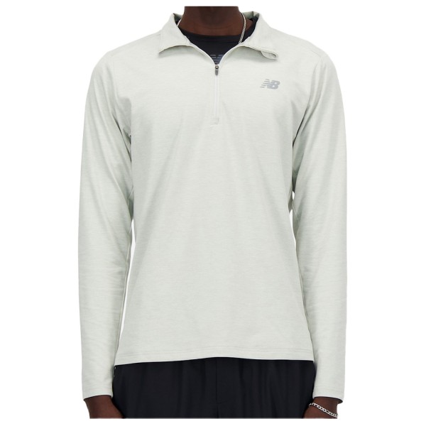 New Balance - Space Dye 1/4 Zip - Kunstfaserpullover Gr L grau/weiß von New Balance