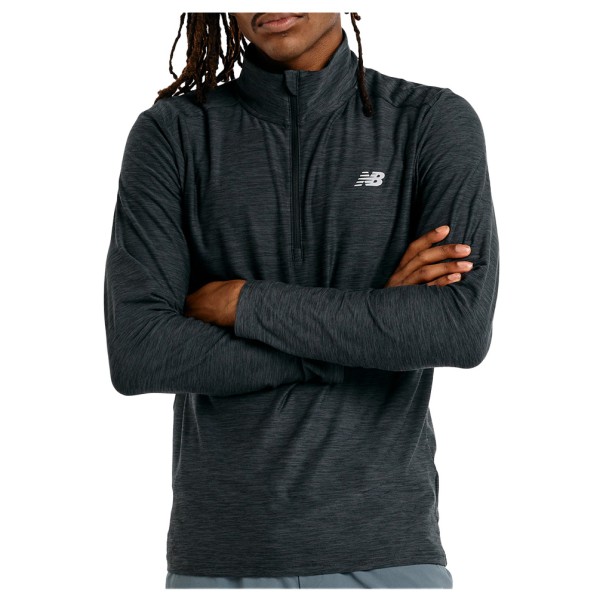 New Balance - Space Dye 1/4 Zip - Kunstfaserpullover Gr L schwarz von New Balance