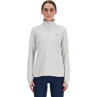 New Balance Sport Essentials Quarter Zip Damen Trainingsoberteile - Grau - Größe L - Poly Jersey von New Balance
