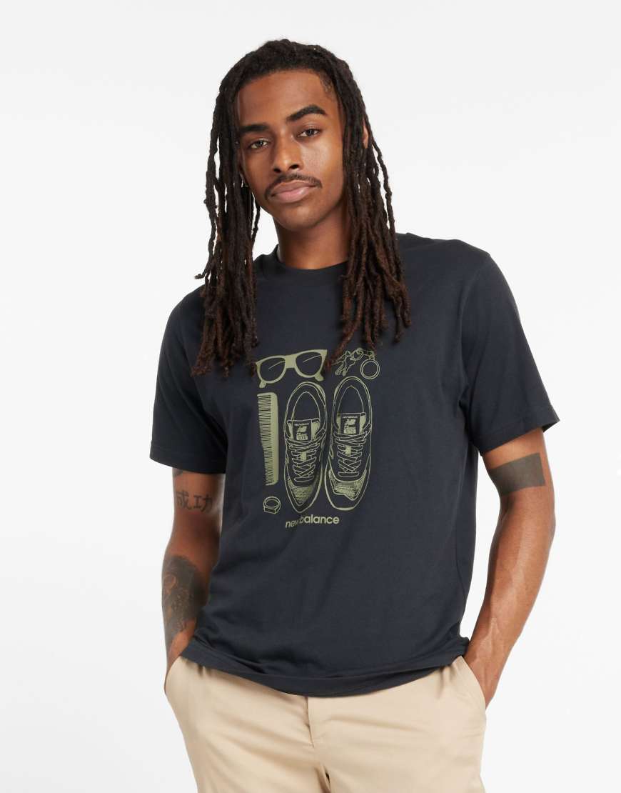 New Balance - Sport Essentials - T-Shirt in Schwarz mit Print 6 von New Balance