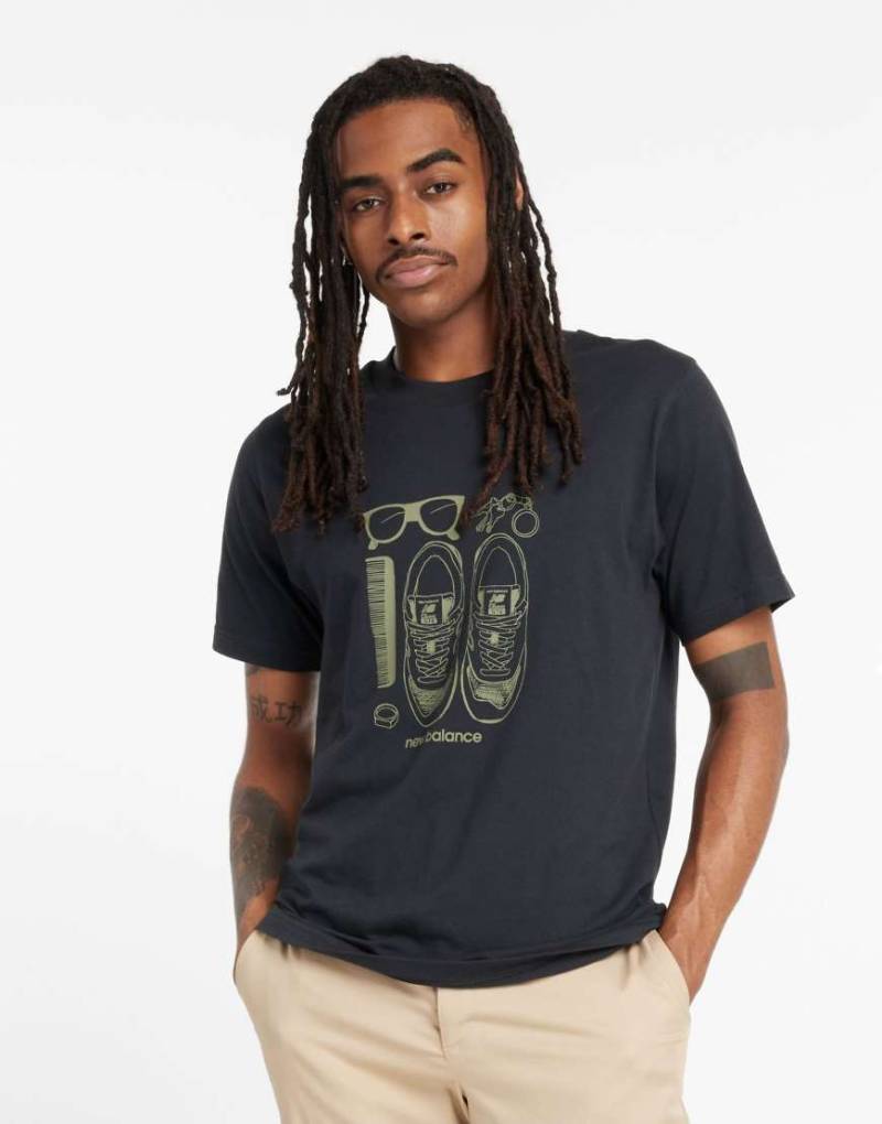 New Balance - Sport Essentials - T-Shirt in Schwarz mit Print 6 von New Balance