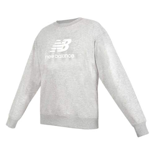 New Balance Stacked Logo French Terry Crew Athletic Grey0ag Athletic GreyXL von New Balance