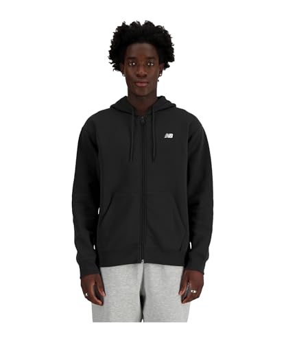 New Balance Stacked Logo French Terry Full Zip Hoodie Athletic GreyBk SchwarzMedium-Large von New Balance