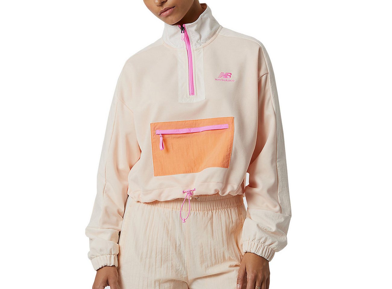 New Balance Stehkragenpullover New Balance NB Athletics Amplified Qtr Zip Damen Vintage Rose von New Balance
