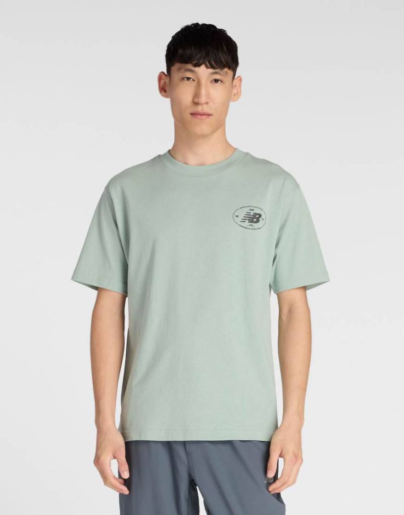 New Balance - Strukturiertes T-Shirt in Grün von New Balance