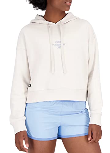 New Balance Sweatshirt für Damen Essentials REIMAGINED Archive Hoodie, Moonbeam, M von New Balance