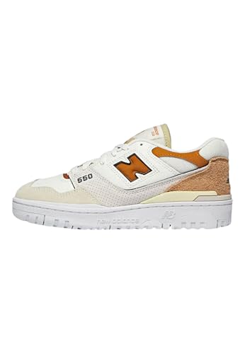 New Balance - Turnschuhe 550 aus Leder, weiß-Creme-orange (9.5) von New Balance