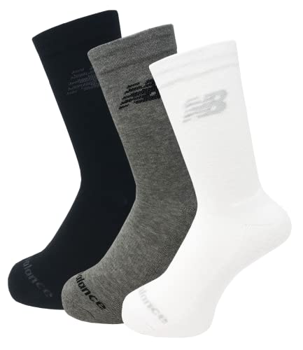 New Balance Unisex Las95363 Wm Sports Cushioned Crew 3er Pack, Blanco/Gris, S von New Balance