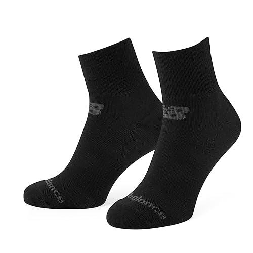 New Balance Unisex Performance Baumwollsocken, flach, gestrickt, 6 Paar Socken, Schwarz (001), Medium von New Balance