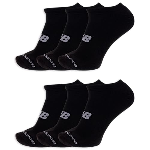 New Balance Unisex Performance Cushioned Socks-6 & 12 Pairs-Moisture Wicking No Show, Schwarz (6 Paar), XL von New Balance