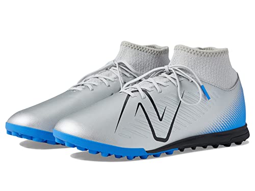 New Balance Unisex TEKELA V4 Magique TF Fußballschuh, Silver/Bright Lapis/Black, 41.5 EU von New Balance