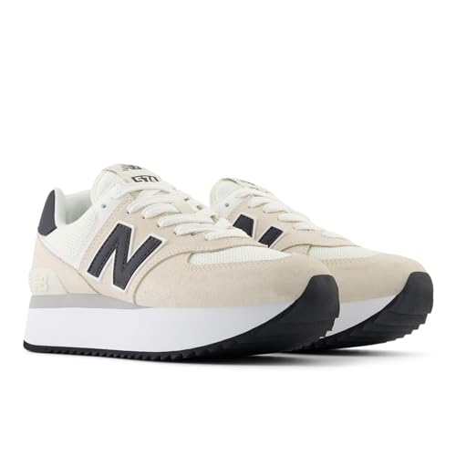 New Balance Women's 574+ Sneaker, Linen/Sea Salt, 43.5 EU von New Balance