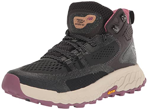 New Balance Women's Fresh Foam X Hierro V1 Mid-Cut Trail Running Shoe, Black/Raisin, 10 Wide von New Balance