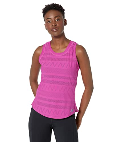 New Balance Women's Q Speed Jacquard Tank, Magenta Pop, Small von New Balance