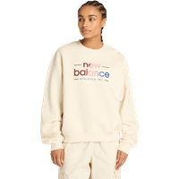 New Balance fleece Damen Sweatshirts - Beige - Größe XL - Baumwoll-Jersey von New Balance