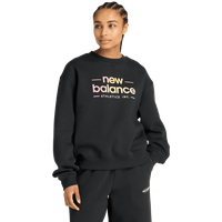 New Balance fleece Damen Sweatshirts - Schwarz - Größe L - Baumwoll-Jersey von New Balance