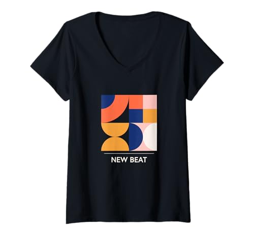 Damen New Beat - Techno Music Retro Design - Raver EDM Party 90er Jahre T-Shirt mit V-Ausschnitt Damen New Beat - Techno Music Retro Design - Raver EDM Party 90er Jahre T-Shirt mit V-Ausschnitt von New Beat Techno Music Design