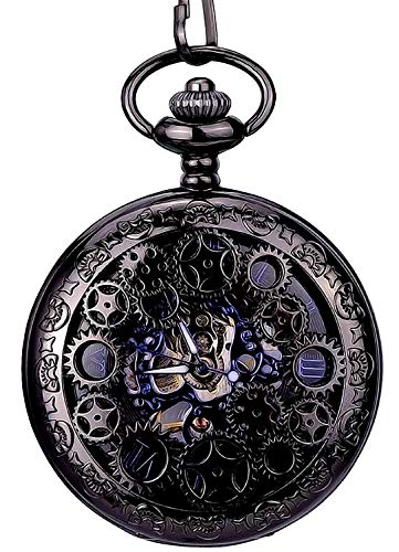 Neue Marke Mall Retro Mechanische Taschenuhr Skelett aufziehbar Gravur Metall blau schwarz Neue Marke Mall Retro Mechanische Taschenuhr Skelett aufziehbar Gravur Metall blau schwarz von New Brand Mall