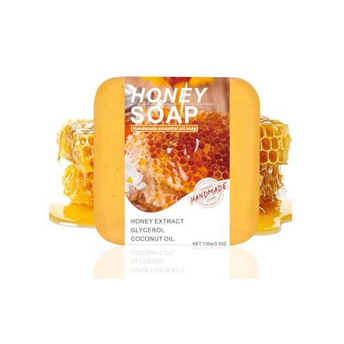 Honigseife für Körper & Gesicht, natürliche handgefertigte Seife für Frauen und Männer, sanfte beruhigende Reinigung und feuchtigkeitsspendende Haut, Honigreinigungsstab Gesichtswäsche, für alle Honigseife für Körper & Gesicht, natürliche handgefertigte Seife für Frauen und Männer, sanfte beruhigende Reinigung und feuchtigkeitsspendende Haut, Honigreinigungsstab Gesichtswäsche, für alle von New Cover