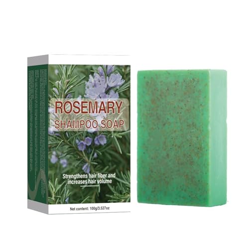 Rosmarin Haarshampoo Bar, feuchtigkeitsspendende natürliche Haarseife Bar für Frauen, Rosmarinöl Shampoo für dünner werdendes Haar und Haarausfall Tiefenreinigung Volumizing Haar & Kopfhaut für alle H von New Cover