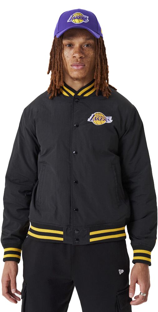 New Era - NBA Bomberjacke - Los Angeles Lakers Bomberjacke - S bis 4XL - Größe L - schwarz von New Era - NBA