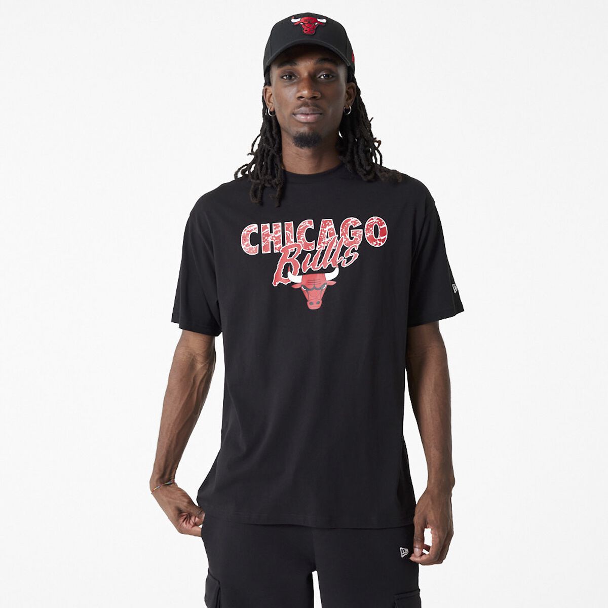 New Era - NBA T-Shirt - Chicago Bulls - S bis M - für Männer - Größe M - schwarz von New Era - NBA