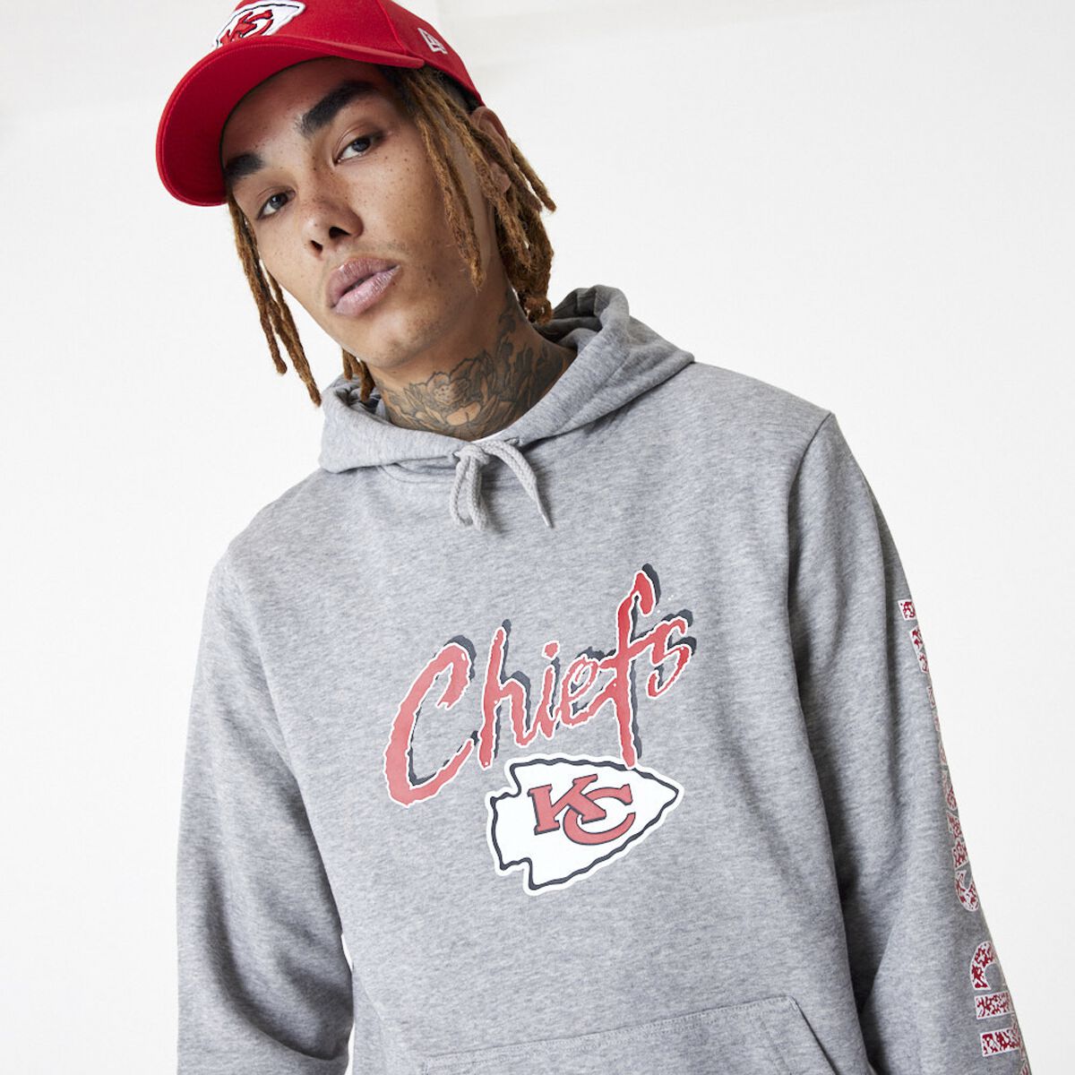 New Era - NFL Kapuzenpullover - Kansas City Chiefs - S bis XL - Größe S - grau von New Era - NFL