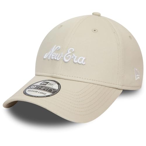 New Era 39Thirty Stretch Cap - Brand Script Stone beige - S/ von New Era