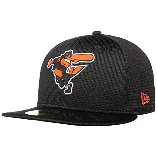 New Era 59Fifty Clubhouse Orioles Cap Basecap Baseballcap Flat Brim Fitted MLB Baltimore Herren - Hinten geschlossen, mit Schirm Winter Herbst Frühjahr Sommer Frühling-Sommer Herbst-Winter - 7 1/8 von New Era