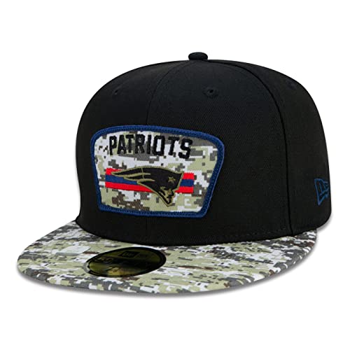 New Era 59Fifty England Patriots Cap Basecap Baseballcap Flat Brim Fitted NFL-Cap Herren - Hinten geschlossen, mit Schirm Herbst Sommer Frühjahr Winter Frühling-Sommer Herbst-Winter - 7 3/8 (58,7 von New Era