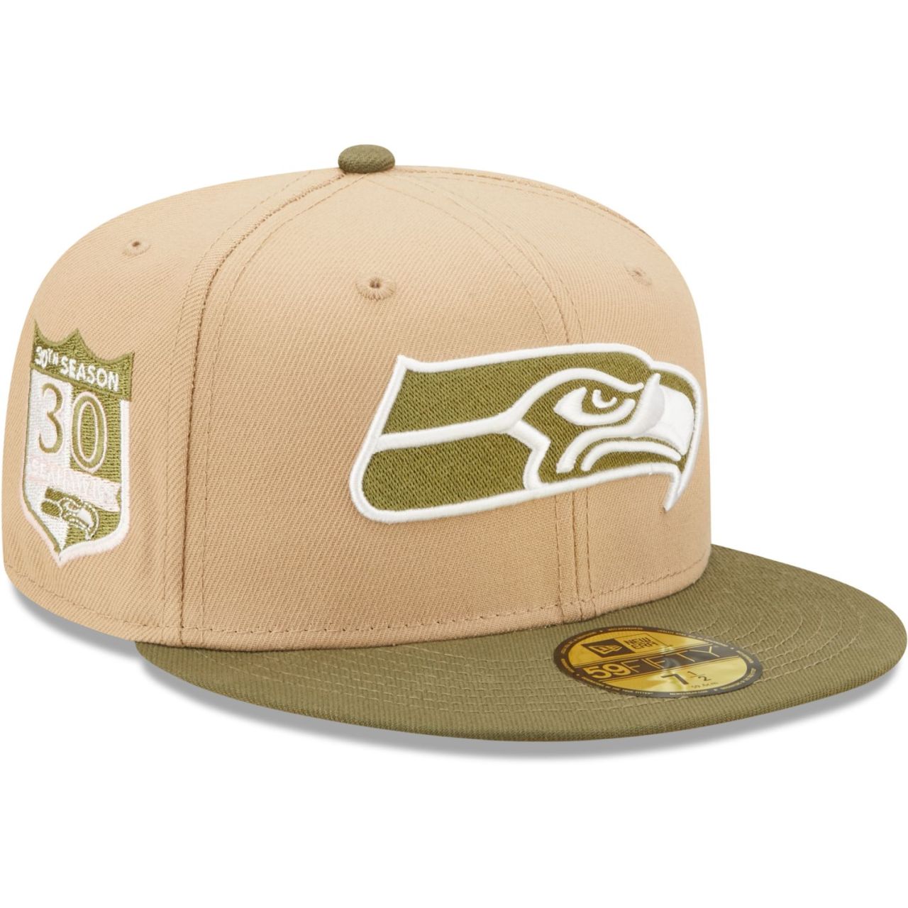 New Era 59Fifty Fitted Cap SIDEPATCH Seattle Seahawks camel von New Era