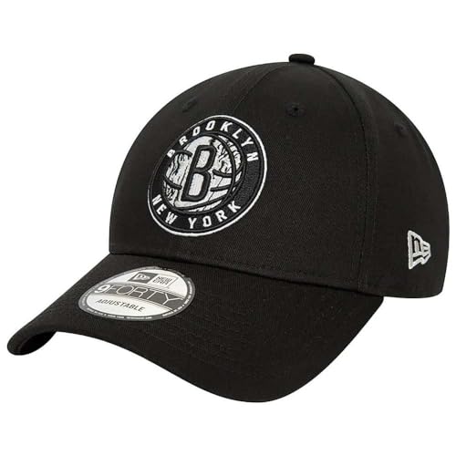 New Era 9FORTY Brooklyn Nets Baseball Cap - NBA Infill - Schwarz-Grau - Einheitsgröße von New Era
