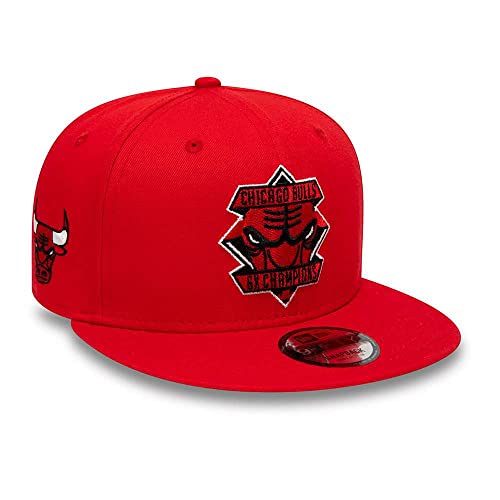 New Era 9Fifty Diamond Patch Bulls Cap Basecap Baseballcap Flat Brim NBA Chicago Damen/Herren - Snapback, mit Schirm Winter Herbst Frühjahr Sommer Frühling-Sommer Herbst-Winter - M/L (57-59 cm) rot von New Era