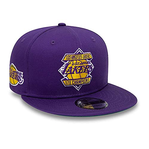New Era 9Fifty Diamond Patch Lakers Cap Basecap Baseballcap Flat Brim NBA LA Los Angeles Damen/Herren - Snapback, mit Schirm Winter Herbst Frühjahr Sommer Frühling-Sommer Herbst-Winter - M/L (57-59 von New Era